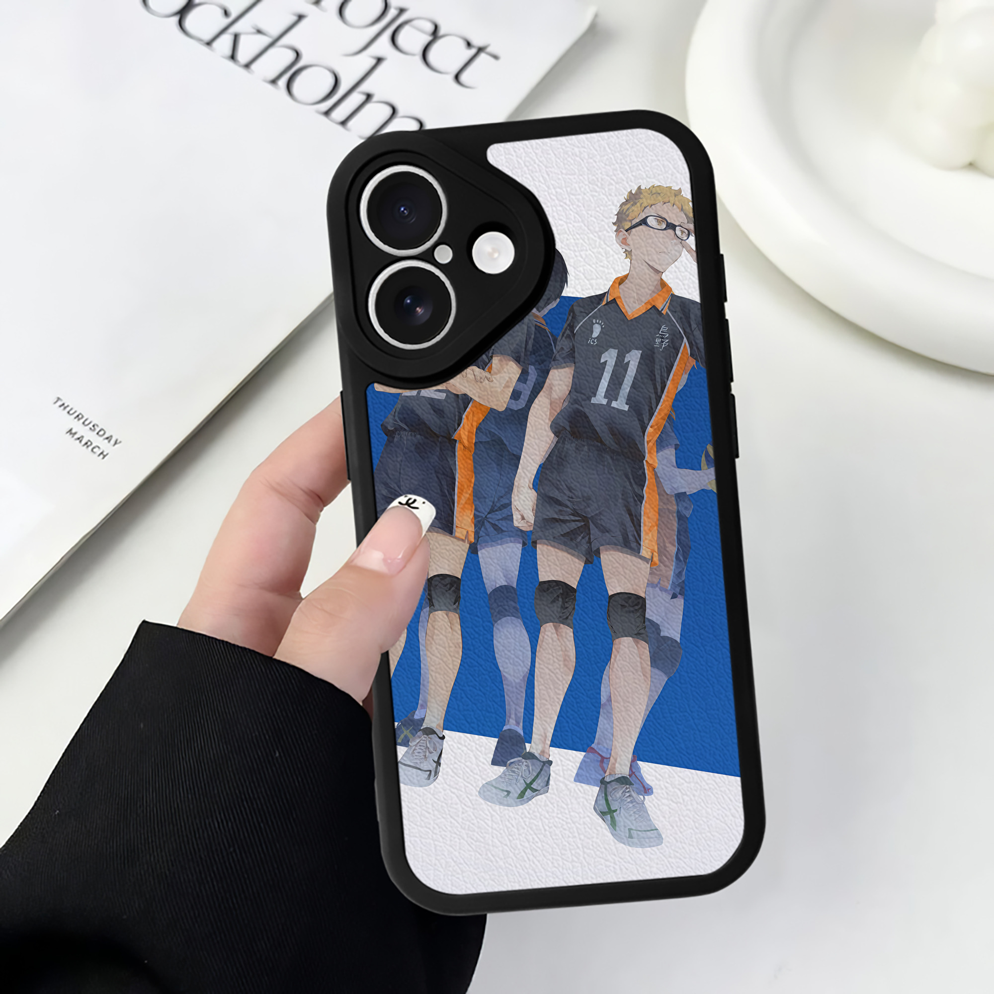 （画像用） ハイキュー!! Haikyu!! 【iPhone 16シリーズ対応】シリコンスマホケース（レザー調） 材質：シリコン